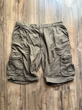 Rugged Exposure Brown Cargo Shorts XL Nylon Water Resistant Outdoor Utility